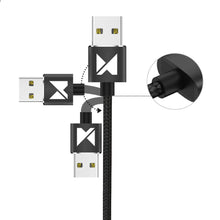 Заредете изображение във визуализатора на галерията – Wozinsky magnetic cable USB / micro USB / USB Type C / Lightning cable 2.4A 1m with LED black (WMC-01) - TopMag

