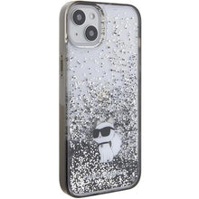 Заредете изображение във визуализатора на галерията – Karl Lagerfeld Liquid Glitter Choupette case for iPhone 15 Plus - transparent
