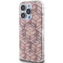 Заредете изображение във визуализатора на галерията – Original faceplate case GUESS GUHMP15LHGCUSTGP for iPhone 15 Pro (Magsafe / IML GCUBE / pink)
