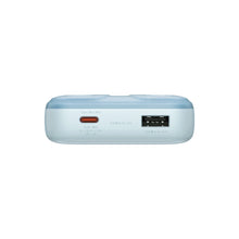 Заредете изображение във визуализатора на галерията – Baseus Comet Series powerbank with display 20000mAh 22.5W - blue + USB-A - USB-C cable 0.3m - white
