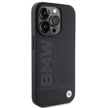 Заредете изображение във визуализатора на галерията – Original Case BMW Magsafe Leather Hot Stamp BMHMP15XSLLBK for Iphone 15 Pro Max Black
