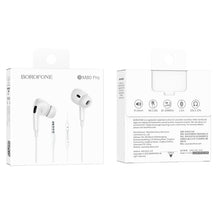 Заредете изображение във визуализатора на галерията – Borofone Earphones BM80 Pro Elegant with microphone white

