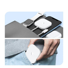 Заредете изображение във визуализатора на галерията – Duzzona 3in1 universal wireless charger for smartphones (Qi, MagSafe), Apple Watch and Airpods 15W white (W7)
