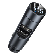 Заредете изображение във визуализатора на галерията – Baseus Energy Column Bluetooth FM Transmitter MP3 Car Charger 2x USB QC3.0 3,1A gray (CCNLZ-0G) - TopMag
