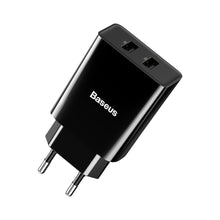 Заредете изображение във визуализатора на галерията – Baseus wall charger adapter 2x USB 2.1A 10,5W black (CCFS-R01) - TopMag
