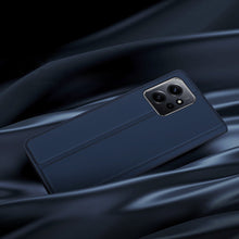 Заредете изображение във визуализатора на галерията – Dux Ducis Skin Pro Case for Xiaomi Redmi Note 12 Flip Card Wallet Stand Blue
