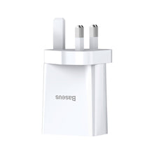 Заредете изображение във визуализатора на галерията – Baseus charger 2x USB 2.1A 10.5W (UK plug) white (CCFS-S02) - TopMag
