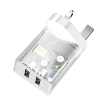 Заредете изображение във визуализатора на галерията – Baseus charger 2x USB 2.1A 10.5W (UK plug) white (CCFS-S02) - TopMag
