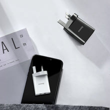 Заредете изображение във визуализатора на галерията – Baseus charger 2x USB 2.1A 10.5W (UK plug) white (CCFS-S02) - TopMag
