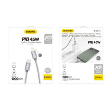 Заредете изображение във визуализатора на галерията – Dudao cable USB Type C cable - Lightning Power Delivery 45W 1m gray (L5Pro gray) - TopMag
