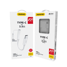 Заредете изображение във визуализатора на галерията – Dudao audio adapter headphone adapter USB Type C to 3.5mm mini jack white (L16CPro white) - TopMag
