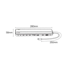 Заредете изображение във визуализатора на галерията – Baseus EliteJoy Gen2 11-Port Type-C HUB Adapter Dark gray（Type-C to HDMI*1+USB3.0*3+PD*1+VGA*1+SD/TF*1+RJ45*1+Type-C Data*1+3.5mm*1）
