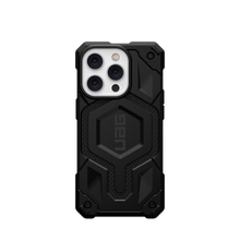 Заредете изображение във визуализатора на галерията – UAG Monarch - protective case for iPhone 14 Pro compatible with MagSafe (kevlar-black)
