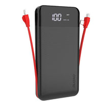 Заредете изображение във визуализатора на галерията – Dudao 2x USB powerbank 10000mAh 2A built-in cable 3in1 Lightning / USB Type C / micro USB 3A black (K1A black) - TopMag
