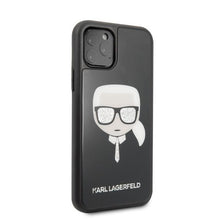 Заредете изображение във визуализатора на галерията – Karl Lagerfeld KLHCN58DLHBK iPhone 11 Pro czarny/black Iconic Glitter Karl`s Head - TopMag
