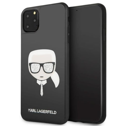 Karl Lagerfeld KLHCN65DLHBK iPhone 11 Pro Max czarny/black Iconic Glitter Karl`s Head - TopMag