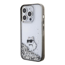 Заредете изображение във визуализатора на галерията – Original KARL LAGERFELD Case Liquid Glitter Choupette KLHCP15LLKCNSK for Iphone 15 Pro Transparent
