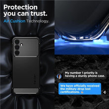 Заредете изображение във визуализатора на галерията – Spigen Rugged Armor case for Samsung Galaxy A25 5G - matte black
