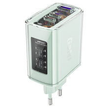 Заредете изображение във визуализатора на галерията – Acefast charger GaN 65W 3 ports (1xUSB, 2xUSB C) green (A45)
