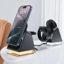 Заредете изображение във визуализатора на галерията – Acefast E17 MagSafe 3in1 inductive charger + USB-A USB-C cable - black
