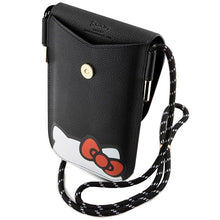 Заредете изображение във визуализатора на галерията – Original HELLO KITTY Handbag Leather Hiding Kitty Cord HKOWBPSCKEK black
