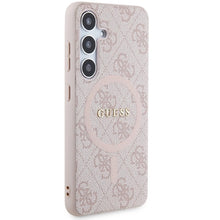 Заредете изображение във визуализатора на галерията – Guess 4G Collection Leather Metal Logo MagSafe Case for Samsung Galaxy S24 - Pink
