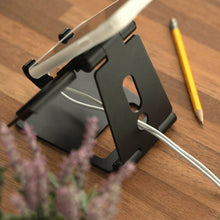 Заредете изображение във визуализатора на галерията – Ringke Super Folding Stand foldable phone holder tablet black (ACST0010) - TopMag
