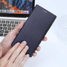 Заредете изображение във визуализатора на галерията – Dux Ducis Skin X2 case for Samsung Galaxy S23 Ultra flip case wallet stand blue
