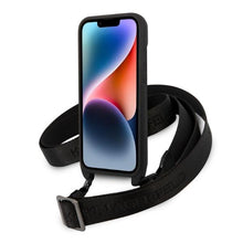 Заредете изображение във визуализатора на галерията – Karl Lagerfeld KLHCP14SSTMMK iPhone 14 6.1" hardcase black/black Monogram Plaque Logo Strap
