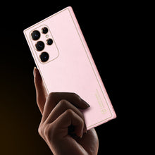 Заредете изображение във визуализатора на галерията – Dux Ducis Yolo elegant cover made of ecological leather for Samsung Galaxy S22 Ultra pink
