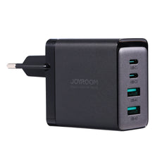 Заредете изображение във визуализатора на галерията – Joyroom charger GaN 67W 4 ports (2x USB, 2x USB C) black (TCG02) + cable USB C - USB C 100W 1.2m
