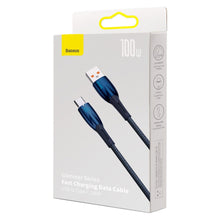 Заредете изображение във визуализатора на галерията – BASEUS cable USB A to Type C Power Delivery 100W Glimmer Series CADH000403 1m blue
