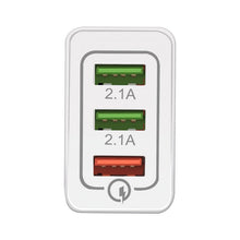 Заредете изображение във визуализатора на галерията – Wozinsky fast wall charger adapter Quick Charge QC 3.0 3x USB 30W white (WWC-01) - TopMag

