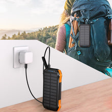 Заредете изображение във визуализатора на галерията – Choetech solar powerbank with inductive charging 10000mAh Qi 5W orange (B659)
