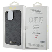 Заредете изображение във визуализатора на галерията – Original faceplate case GUESS GUHCP15LG4GFGR for iPhone 15 PRO (4G Metal Logo / grey)
