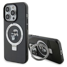 Заредете изображение във визуализатора на галерията – Karl Lagerfeld KLHMP15XHMRSKCK iPhone 15 Pro Max 6.7" black/black hardcase Ring Stand Karl&amp;Choupette MagSafe
