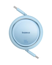 Заредете изображение във визуализатора на галерията – Baseus Free2Draw Mini USB-C - USB-C 100W 1m retractable cable - blue
