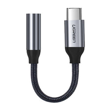 Заредете изображение във визуализатора на галерията – Ugreen Headphone Adapter with 3.5mm mini jack to USB Type C 10cm gray (30632) - TopMag
