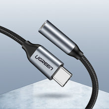 Заредете изображение във визуализатора на галерията – Ugreen Headphone Adapter with 3.5mm mini jack to USB Type C 10cm gray (30632) - TopMag

