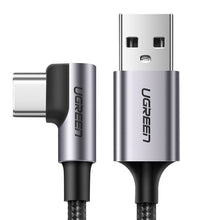 Заредете изображение във визуализатора на галерията – Ugreen angle cable USB - USB Type C 1m 3A gray (50941) - TopMag
