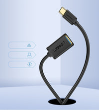 Заредете изображение във визуализатора на галерията – Ugreen adapter OTG cable USB 3.0 to USB Type C black (30701) - TopMag
