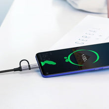 Заредете изображение във визуализатора на галерията – Ugreen cable 2in1 USB - micro USB / USB Type C cable 1m 2.4A black (30875) - TopMag
