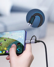 Заредете изображение във визуализатора на галерията – Ugreen cable 2in1 USB - micro USB / USB Type C cable 1m 2.4A black (30875) - TopMag
