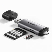 Заредете изображение във визуализатора на галерията – Ugreen SD / micro SD card reader for USB 3.0 / USB Type C 3.0 gray (50706) - TopMag

