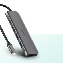 Заредете изображение във визуализатора на галерията – Ugreen multifunctional HUB USB Type C 3.0 Power Delivery 3x USB 3.0 / HDMI gray (50209) - TopMag
