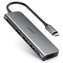 Заредете изображение във визуализатора на галерията – Ugreen multifunctional HUB USB Type C 3.0 Power Delivery 3x USB 3.0 / HDMI gray (50209) - TopMag
