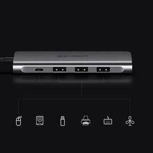Заредете изображение във визуализатора на галерията – Ugreen multifunctional HUB USB Type C 3.0 Power Delivery 3x USB 3.0 / HDMI gray (50209) - TopMag
