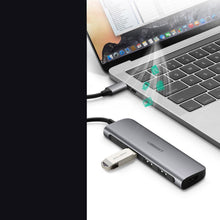 Заредете изображение във визуализатора на галерията – Ugreen multifunctional HUB USB Type C 3.0 Power Delivery 3x USB 3.0 / HDMI gray (50209) - TopMag
