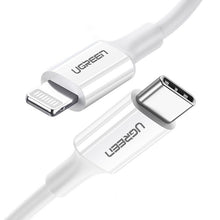 Заредете изображение във визуализатора на галерията – Ugreen cable USB Type C - Lightning MFI 1m 3A 18W white (10493) - TopMag
