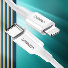 Заредете изображение във визуализатора на галерията – Ugreen cable USB Type C - Lightning MFI 1m 3A 18W white (10493) - TopMag
